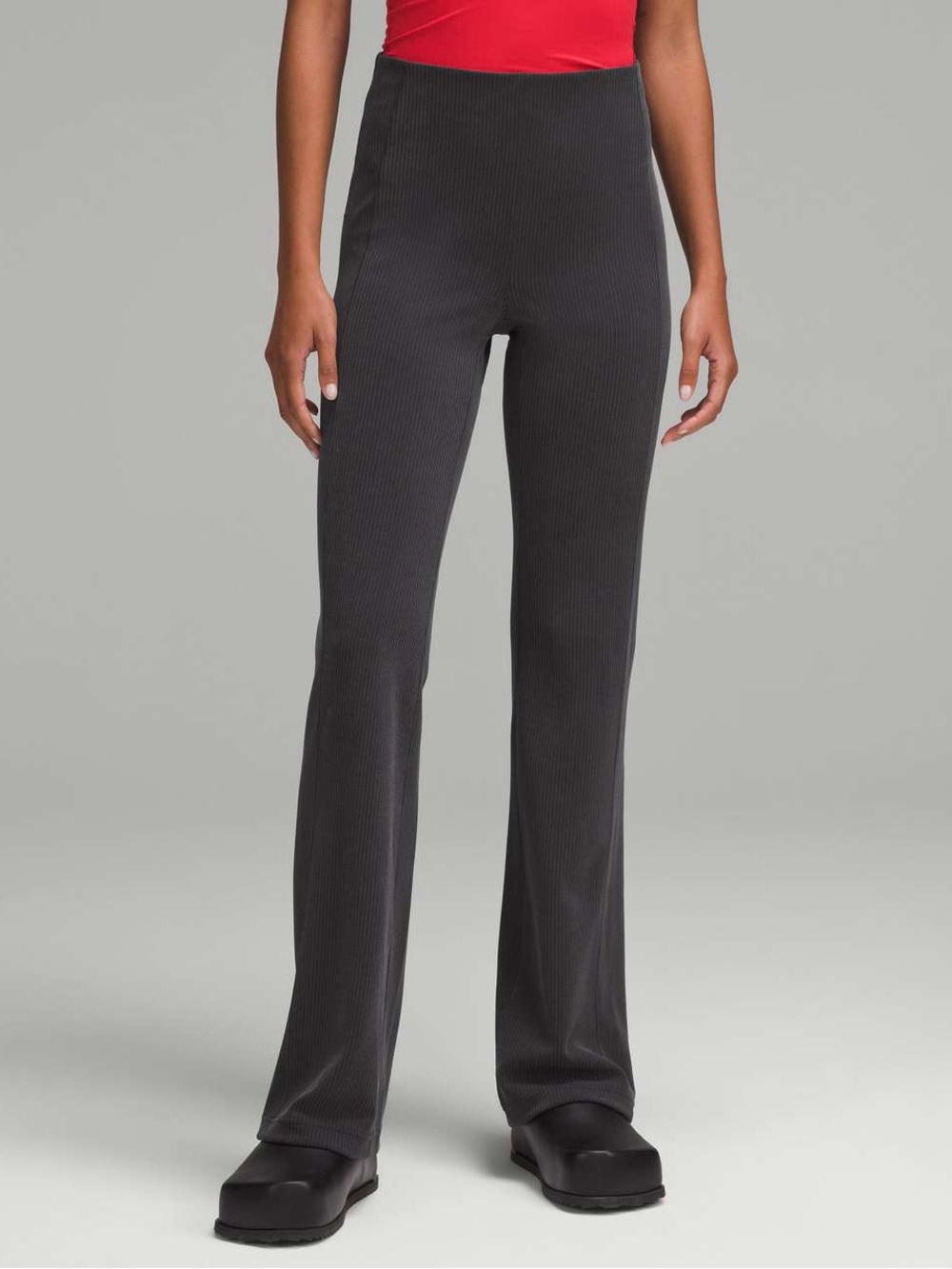 lululemon Ribbed Softstreme Flared Pant in Black